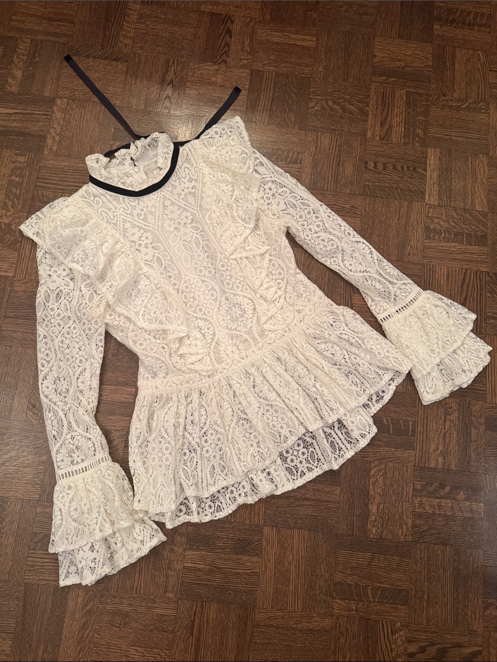 Women’s Lace Long-Sleeve peplum Top size S - Zimmermann style